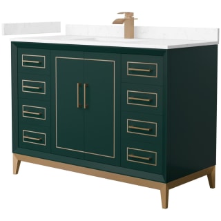 A thumbnail of the Wyndham Collection WCH515148S-VCA-UNSMXX Green / Carrara Cultured Marble Top / Satin Bronze Hardware