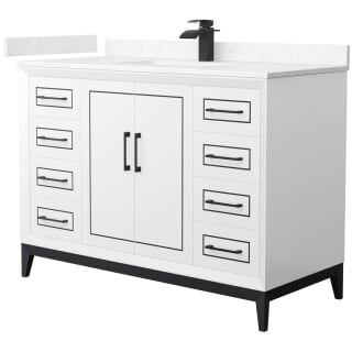 A thumbnail of the Wyndham Collection WCH515148S-VCA-UNSMXX White / Carrara Cultured Marble Top / Matte Black Hardware