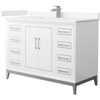 A thumbnail of the Wyndham Collection WCH515148S-VCA-UNSMXX White / Carrara Cultured Marble Top / Brushed Nickel Hardware