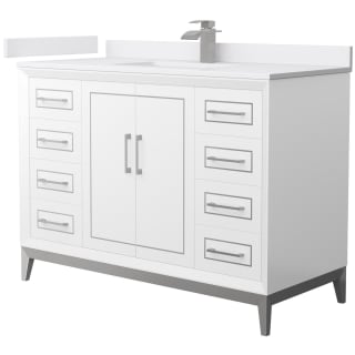A thumbnail of the Wyndham Collection WCH515148S-VCA-UNSMXX White / White Cultured Marble Top / Brushed Nickel Hardware