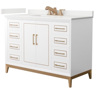 A thumbnail of the Wyndham Collection WCH515148S-QTZ-US3MXX White / White Quartz Top / Satin Bronze Hardware