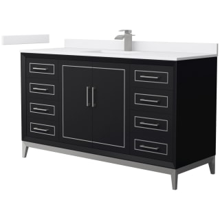 A thumbnail of the Wyndham Collection WCH515160S-VCA-UNSMXX Black / White Cultured Marble Top / Brushed Nickel Hardware