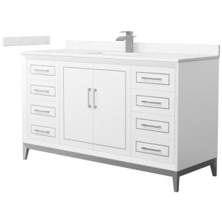 A thumbnail of the Wyndham Collection WCH515160S-VCA-UNSMXX White / Carrara Cultured Marble Top / Brushed Nickel Hardware