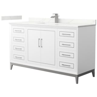 A thumbnail of the Wyndham Collection WCH515160S-QTZ-UNSMXX White / Giotto Quartz Top / Brushed Nickel Hardware