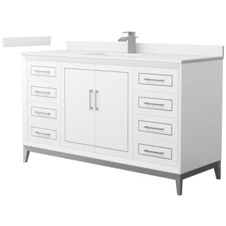 A thumbnail of the Wyndham Collection WCH515160S-VCA-UNSMXX White / White Cultured Marble Top / Brushed Nickel Hardware