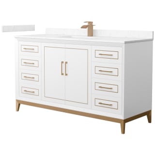 A thumbnail of the Wyndham Collection WCH515160S-VCA-UNSMXX White / Carrara Cultured Marble Top / Satin Bronze Hardware