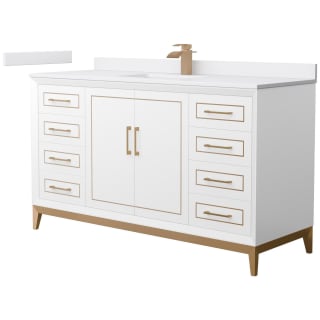 A thumbnail of the Wyndham Collection WCH515160S-VCA-UNSMXX White / White Cultured Marble Top / Satin Bronze Hardware