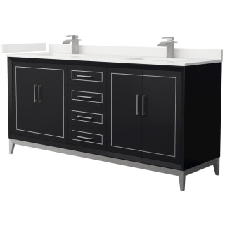 A thumbnail of the Wyndham Collection WCH515172D-QTZ-UNSMXX Black / White Quartz Top / Brushed Nickel Hardware