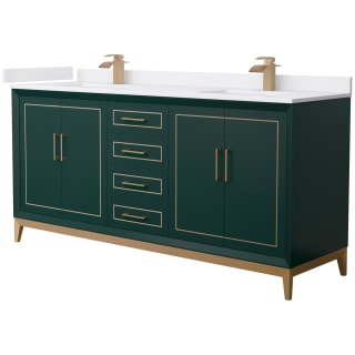 A thumbnail of the Wyndham Collection WCH515172D-VCA-UNSMXX Green / White Cultured Marble Top / Satin Bronze Hardware