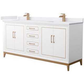 A thumbnail of the Wyndham Collection WCH515172D-VCA-UNSMXX White / White Cultured Marble Top / Satin Bronze Hardware