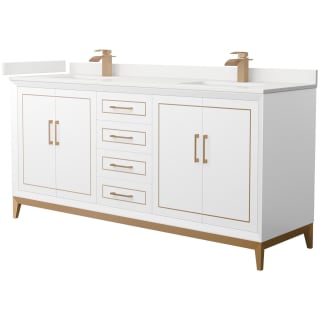 A thumbnail of the Wyndham Collection WCH515172D-QTZ-UNSMXX White / White Quartz Top / Satin Bronze Hardware