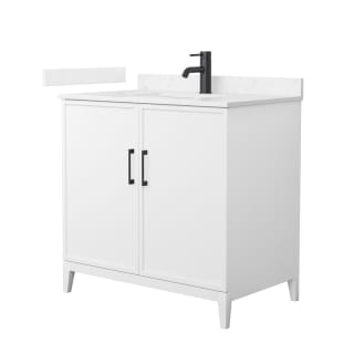 A thumbnail of the Wyndham Collection WCH717136S-VCA-UNSMXX White / Carrara Cultured Marble Top / Matte Black Hardware