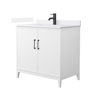 A thumbnail of the Wyndham Collection WCH717136S-VCA-UNSMXX White / White Cultured Marble Top / Matte Black Hardware