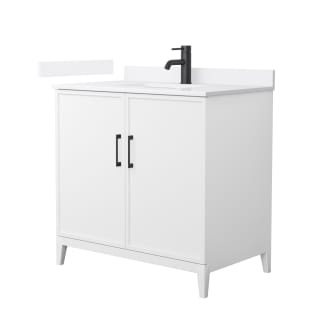 A thumbnail of the Wyndham Collection WCH717136S-QTZ-UNSMXX White / White Quartz Top / Matte Black Hardware