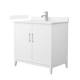 A thumbnail of the Wyndham Collection WCH717136S-QTZ-UNSMXX White / White Quartz Top / Brushed Nickel Hardware