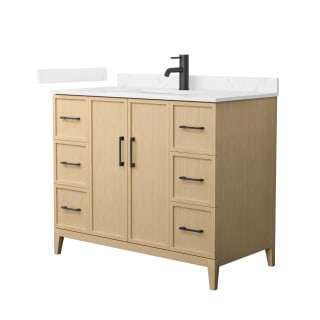 A thumbnail of the Wyndham Collection WCH717142S-VCA-UNSMXX White Oak / Carrara Cultured Marble Top / Matte Black Hardware