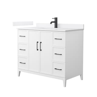 A thumbnail of the Wyndham Collection WCH717142S-VCA-UNSMXX White / White Cultured Marble Top / Matte Black Hardware