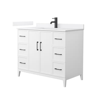 A thumbnail of the Wyndham Collection WCH717142S-QTZ-UNSMXX White / White Quartz Top / Matte Black Hardware