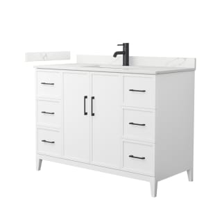 A thumbnail of the Wyndham Collection WCH717148S-QTZ-UNSMXX White / Giotto Quartz Top / Matte Black Hardware