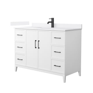 A thumbnail of the Wyndham Collection WCH717148S-QTZ-UNSMXX White / White Quartz Top / Matte Black Hardware