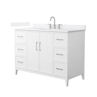 A thumbnail of the Wyndham Collection WCH717148S-QTZ-US3MXX White / White Quartz Top / Brushed Nickel Hardware