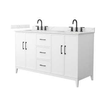 A thumbnail of the Wyndham Collection WCH717160D-QTZ-US3MXX White / Giotto Quartz Top / Matte Black Hardware