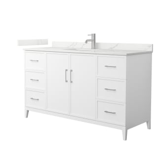 A thumbnail of the Wyndham Collection WCH717160S-QTZ-UNSMXX White / Giotto Quartz Top / Brushed Nickel Hardware