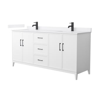 A thumbnail of the Wyndham Collection WCH717172D-VCA-UNSMXX White / White Cultured Marble Top / Matte Black Hardware