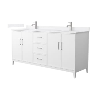 A thumbnail of the Wyndham Collection WCH717172D-VCA-UNSMXX White / White Cultured Marble Top / Brushed Nickel Hardware