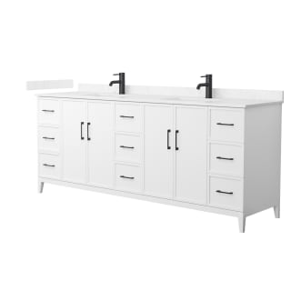 A thumbnail of the Wyndham Collection WCH717184D-VCA-UNSMXX White / Carrara Cultured Marble Top / Matte Black Hardware