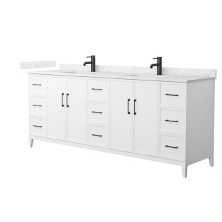 A thumbnail of the Wyndham Collection WCH717184D-QTZ-UNSMXX White / Giotto Quartz Top / Matte Black Hardware