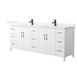 A thumbnail of the Wyndham Collection WCH717184D-VCA-UNSMXX White / White Cultured Marble Top / Matte Black Hardware