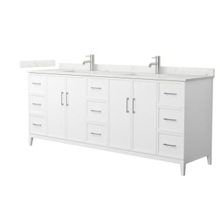 A thumbnail of the Wyndham Collection WCH717184D-QTZ-UNSMXX White / Giotto Quartz Top / Brushed Nickel Hardware