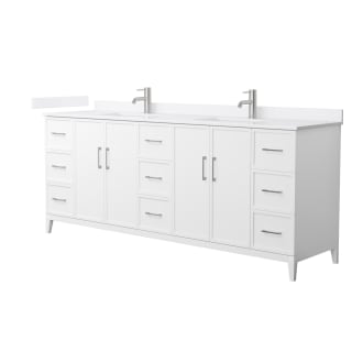 A thumbnail of the Wyndham Collection WCH717184D-VCA-UNSMXX White / White Cultured Marble Top / Brushed Nickel Hardware