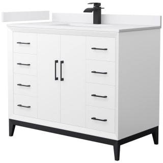 A thumbnail of the Wyndham Collection WCH818142S-VCA-UNSMXX White / White Cultured Marble Top / Matte Black Hardware