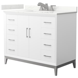 A thumbnail of the Wyndham Collection WCH818142S-QTZ-US3MXX White / Giotto Quartz Top / Brushed Nickel Hardware