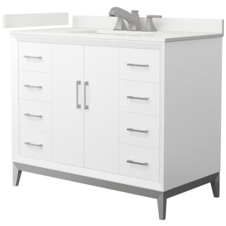 A thumbnail of the Wyndham Collection WCH818142S-QTZ-US3MXX White / White Quartz Top / Brushed Nickel Hardware