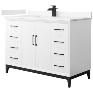 A thumbnail of the Wyndham Collection WCH818148S-VCA-UNSMXX White / Carrara Cultured Marble Top / Matte Black Hardware