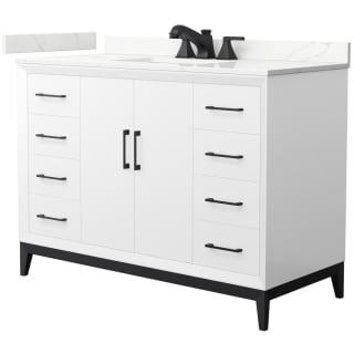 A thumbnail of the Wyndham Collection WCH818148S-QTZ-US3MXX White / Giotto Quartz Top / Matte Black Hardware