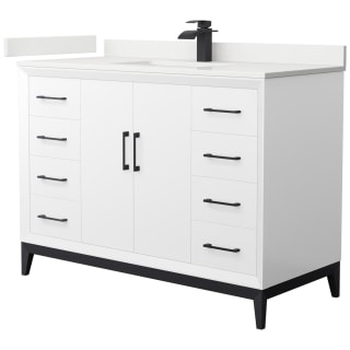 A thumbnail of the Wyndham Collection WCH818148S-QTZ-UNSMXX White / White Quartz Top / Matte Black Hardware