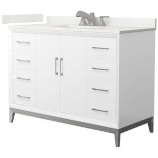 A thumbnail of the Wyndham Collection WCH818148S-QTZ-US3MXX White / White Quartz Top / Brushed Nickel Hardware