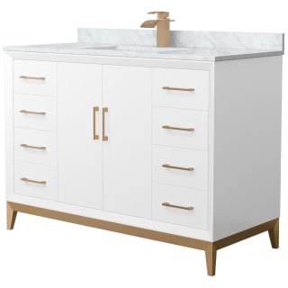 A thumbnail of the Wyndham Collection WCH818148S-CMUNS-MXX White / Satin Bronze Hardware