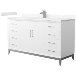 A thumbnail of the Wyndham Collection WCH818160S-VCA-UNSMXX White / Carrara Cultured Marble Top / Brushed Nickel Hardware