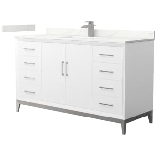 A thumbnail of the Wyndham Collection WCH818160S-QTZ-UNSMXX White / Giotto Quartz Top / Brushed Nickel Hardware