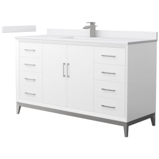 A thumbnail of the Wyndham Collection WCH818160S-VCA-UNSMXX White / White Cultured Marble Top / Brushed Nickel Hardware