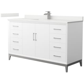 A thumbnail of the Wyndham Collection WCH818160S-QTZ-UNSMXX White / White Quartz Top / Brushed Nickel Hardware
