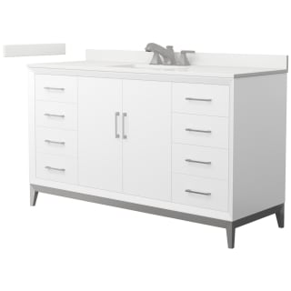 A thumbnail of the Wyndham Collection WCH818160S-QTZ-US3MXX White / White Quartz Top / Brushed Nickel Hardware