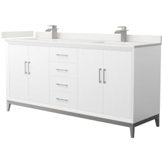 A thumbnail of the Wyndham Collection WCH818172D-QTZ-UNSMXX White / White Quartz Top / Brushed Nickel Hardware