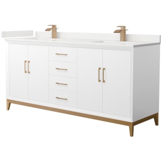 A thumbnail of the Wyndham Collection WCH818172D-QTZ-UNSMXX White / White Quartz Top / Satin Bronze Hardware