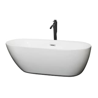 A thumbnail of the Wyndham Collection WCOBT100065ATP11 White / Polished Chrome Trim / Matte Black Faucet